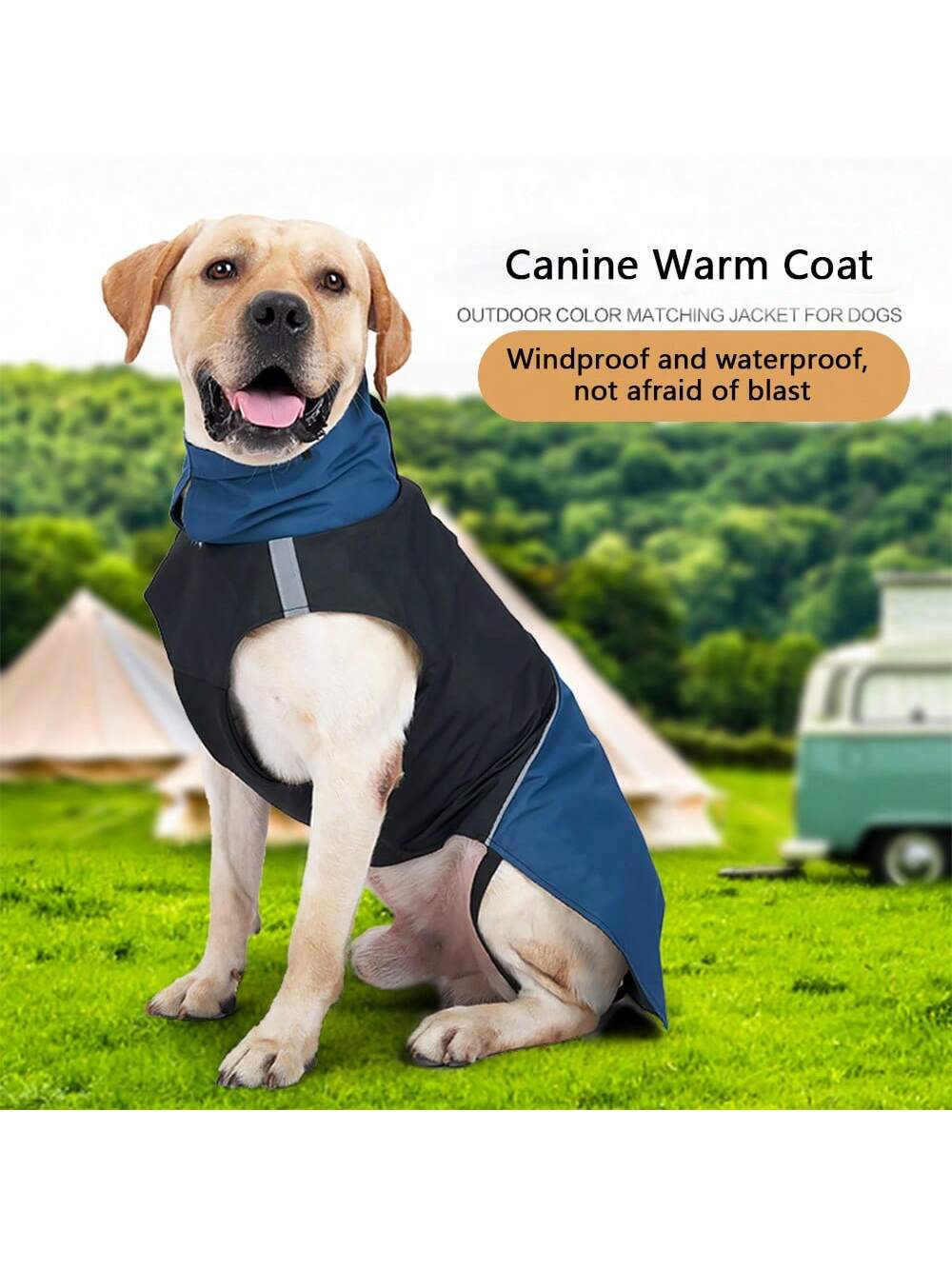 Outdoor Camping Vest - Winddichter Wasserdichter Hunde-Wärmemantel, Hochkragen Reflektierender Streifen