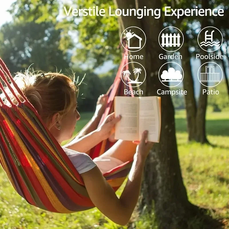 Camping Hammock - 1 Stück Outdoor-Hängematte aus Segeltuch, Camping-Schaukel-Hängematte