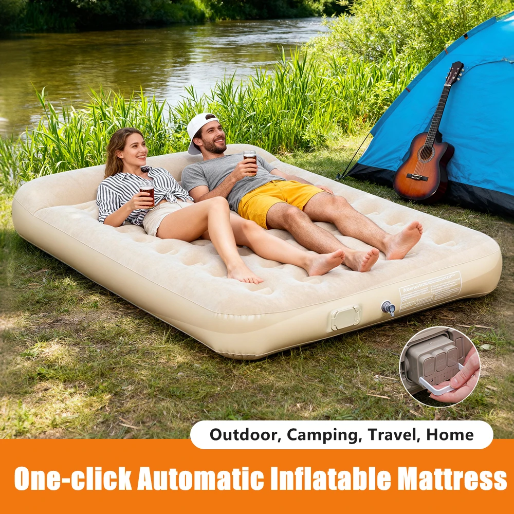 Camping Outdoor Or Indoor - Neue Luftmatratze mit eingebauter Pumpe, selbstaufblasende