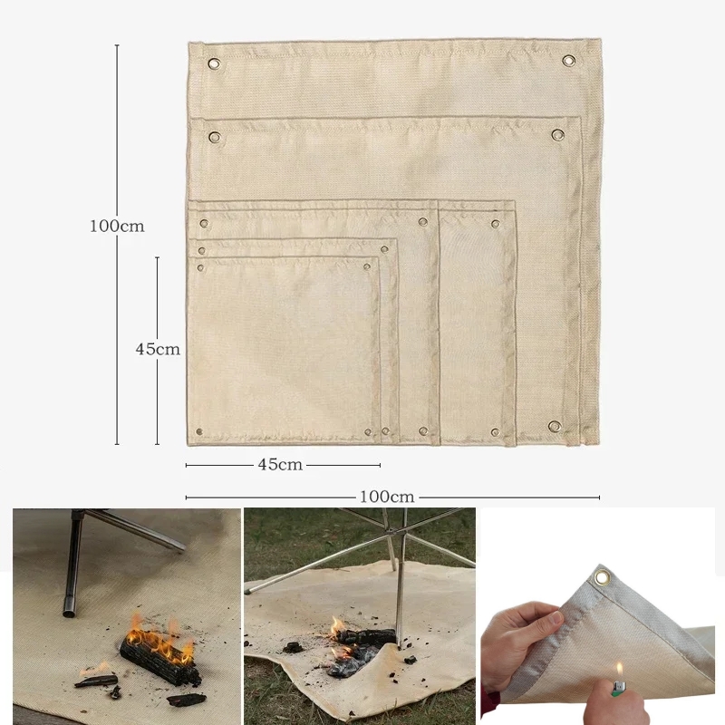Outdoor Camping Mat - Camping-Feuerschutzmatte, hitzebeständige Decke, Outdoor-Feuerstellen-Unterlage, BBQ-Grill-Isoliermatte, flammhemmender