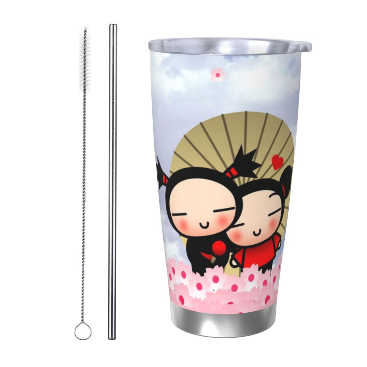Vacuum Insulated Flask - Niedlicher Cartoon Pucca 20oz Edelstahl Isolierter