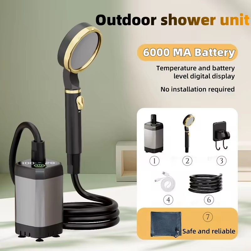 Outdoor Camping Showers - Tragbare Elektrische Außendusche Camping-Duschset mit Langer