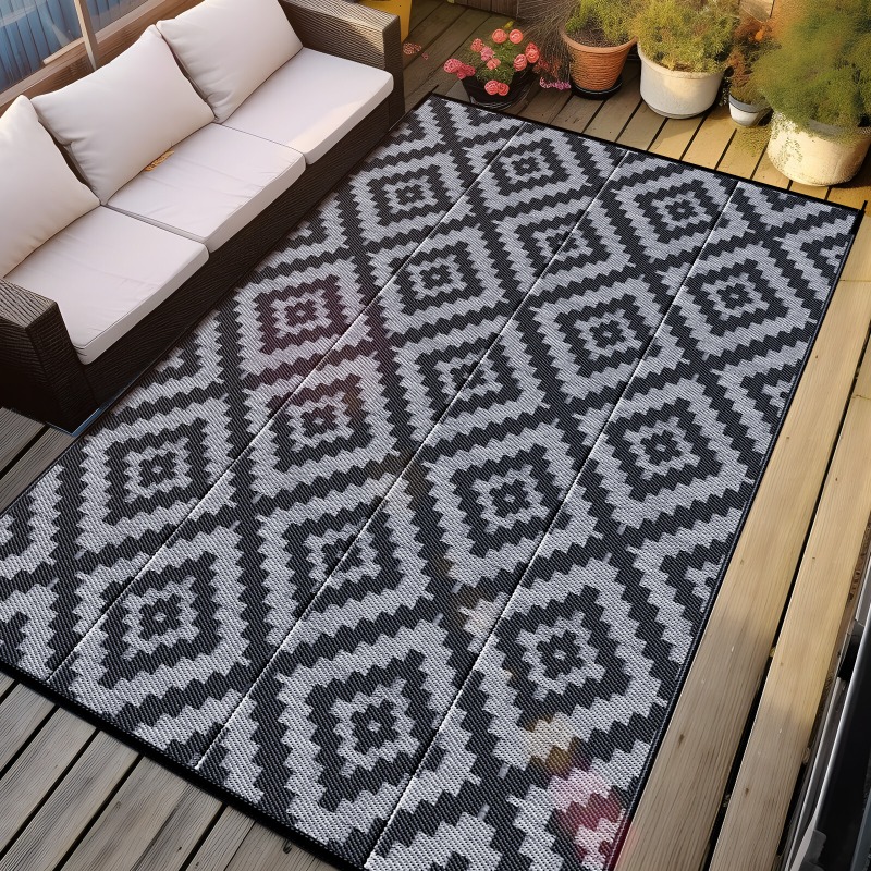 Outdoor Camping Rugs 9X12 - Große Terrassenmatte Outdoor-Teppiche 9x12 Wasserdichter Kunststoff-Wohnmobil-Teppich
