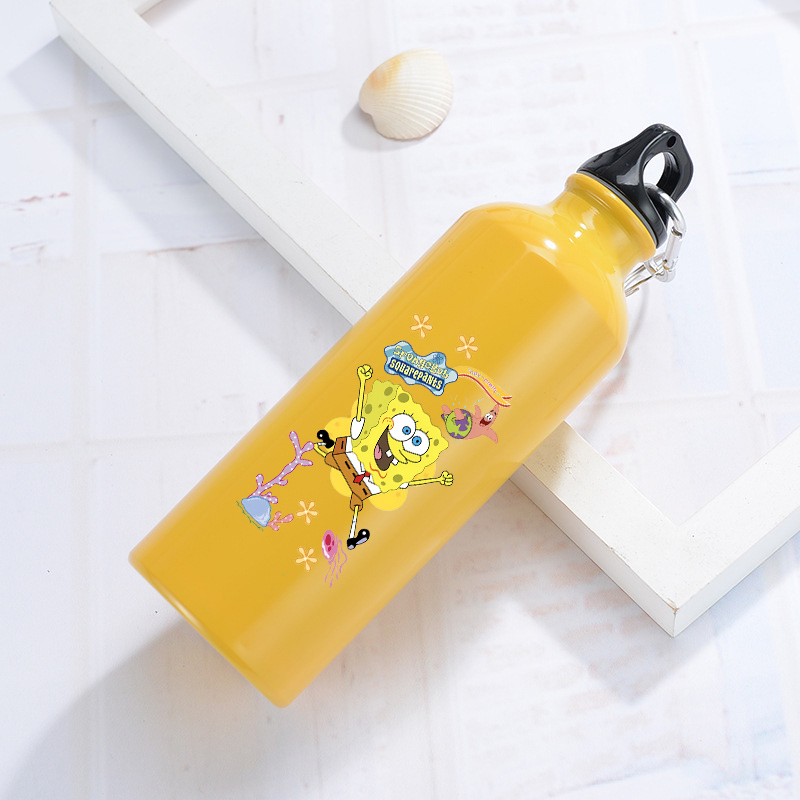 Outdoor Camping Anime - SpongeBobs Aluminium-Wasserflasche für Outdoor, Fahrrad und