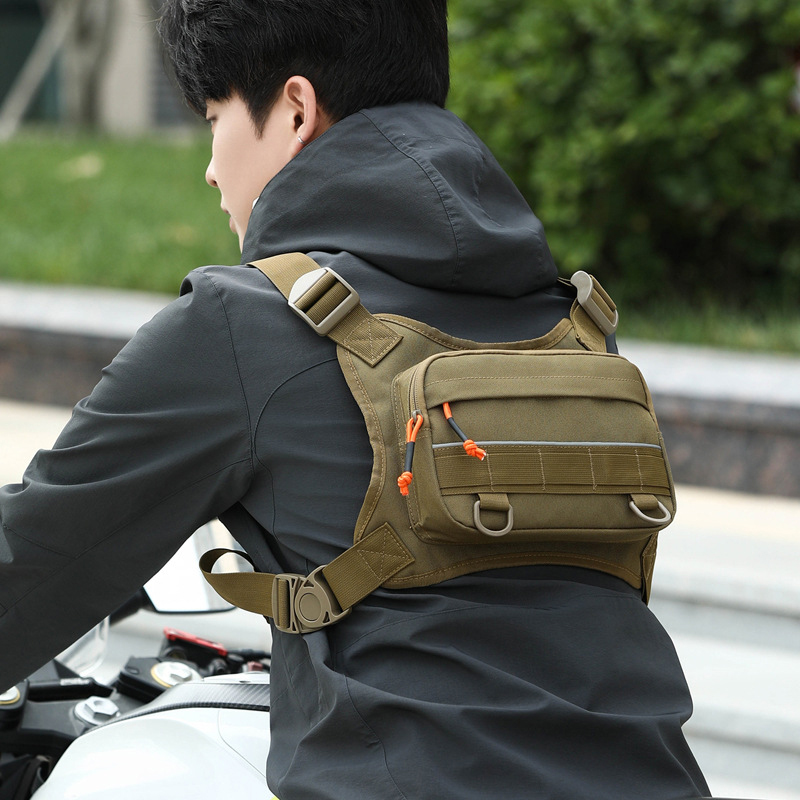 Outdoor Camping Vest - Motorrad-Brusttaschen Unisex Hip-Hop Streetwear Brustgurttasche Sport-Weste
