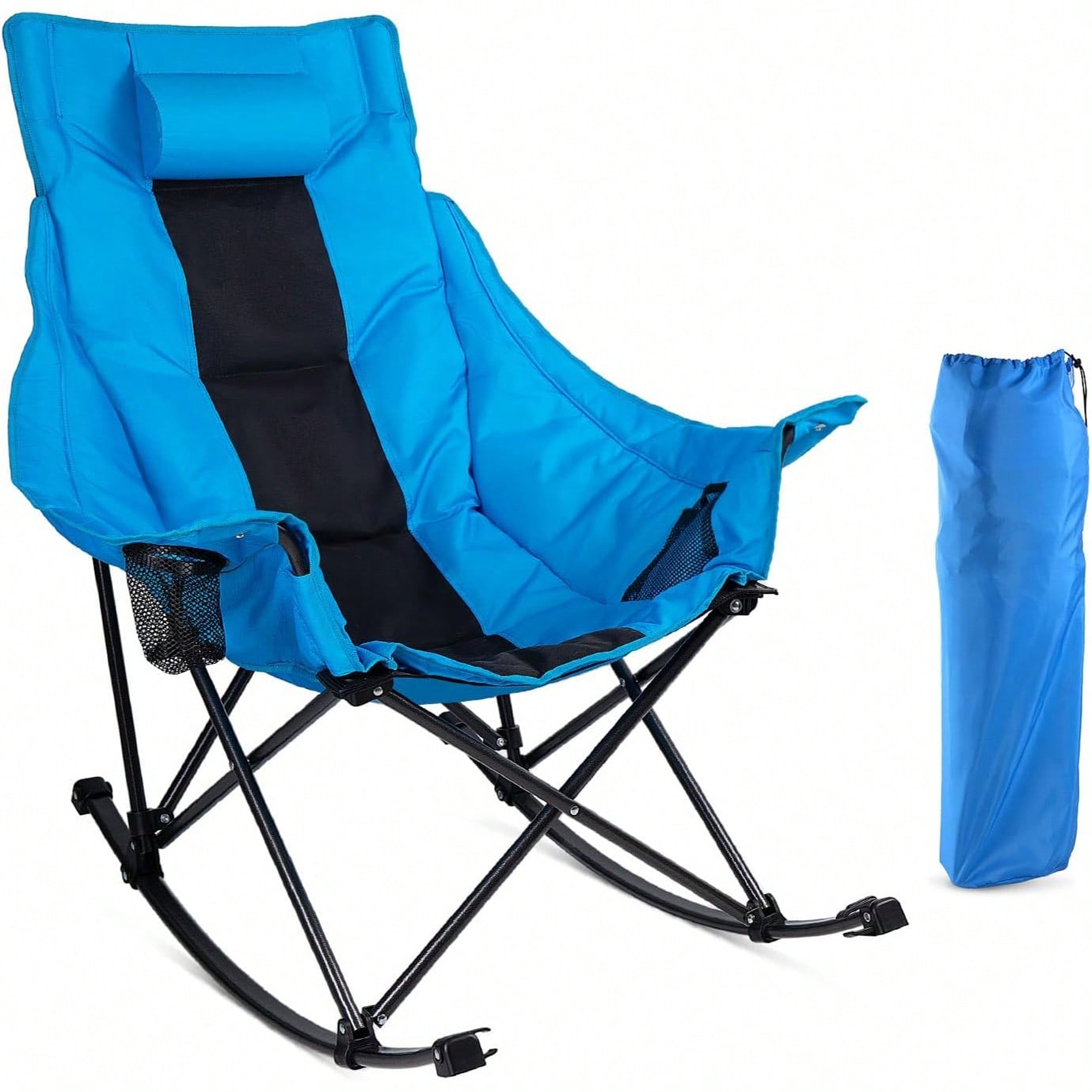 Outdoor Oversized Camping Chair - Klappbarer Outdoor-Schaukelstuhl für Erwachsene – Tragbares,