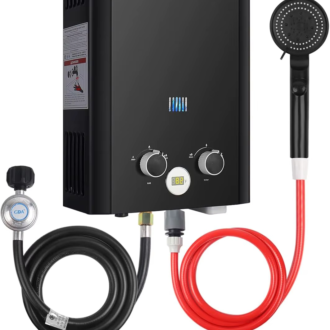 Outdoor Camping Heater - Propangas-Durchlauferhitzer, 1,58 GPM 5L Tragbarer Sofort-Warmwasserbereiter,