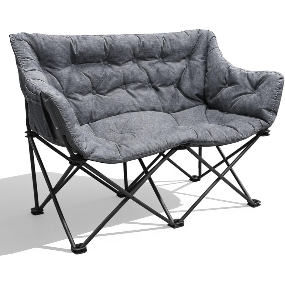 Outdoor Oversized Camping Chair - Robuster, Übergroßer, Gepolsterter 2-Personen-Campingstuhl, Tragbares Outdoor-Liebessofa