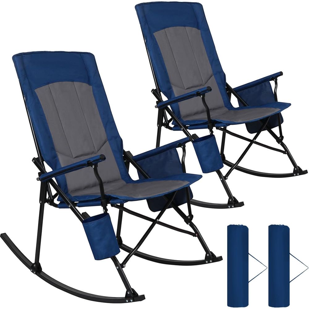 Outdoor Oversized Camping Chair - 2er-Pack hochwertige tragbare Schaukelstühle mit harten