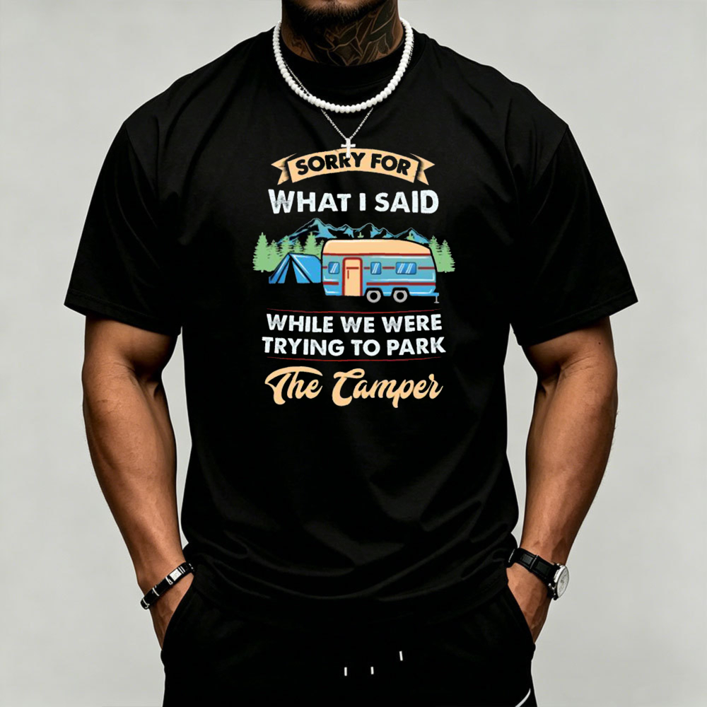 Outdoor Camping Quotes - Camper Trailer Camping Grafik-T-Shirt für Herren,