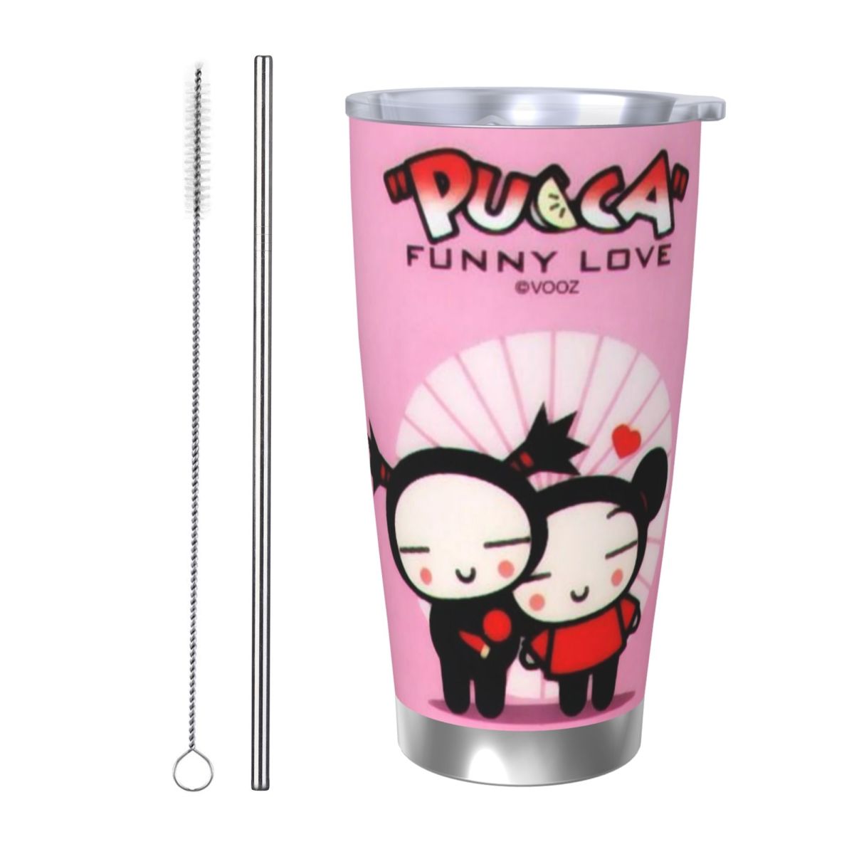 Vacuum Insulated Flask - Niedlicher Cartoon Pucca 20oz Edelstahl Isolierter