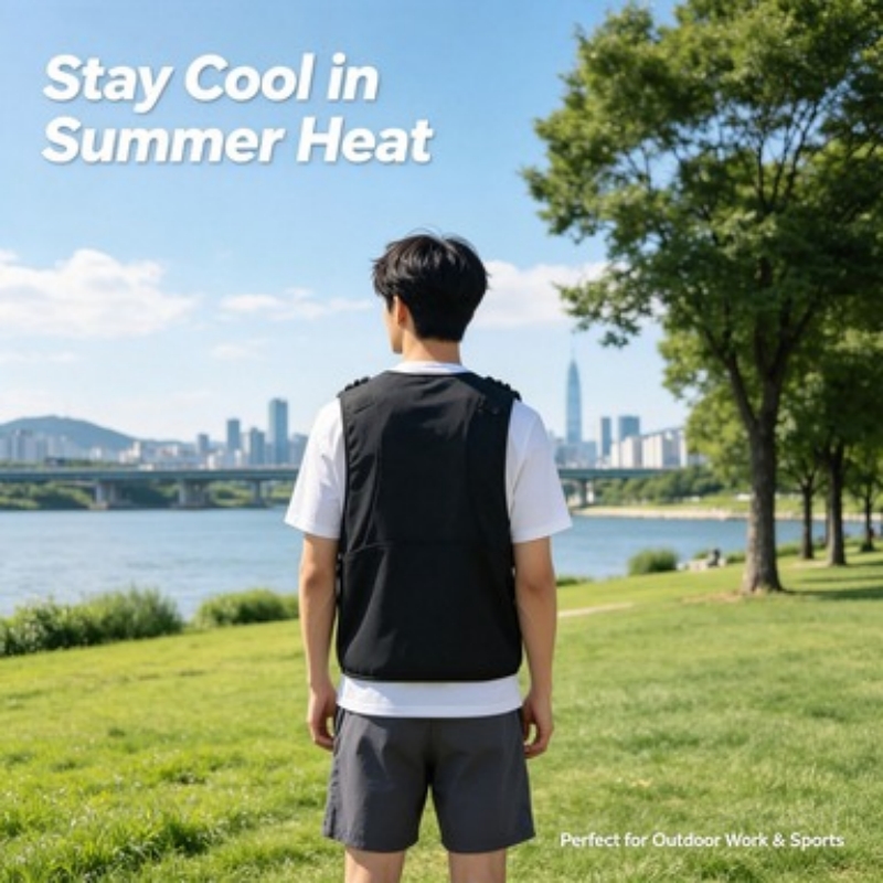 Outdoor Camping Vest - Wasserkühlweste mit Schultergurten, Netz-Kühlweste mit seitlichen