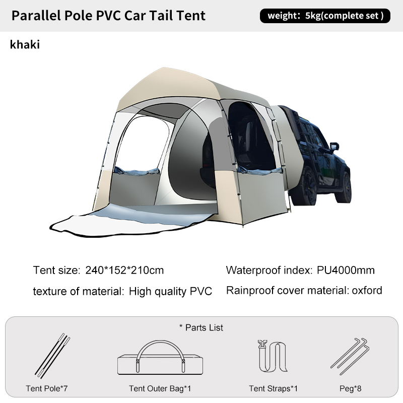 Outdoor Camping Van Tent - 3-Personen-All-Season-Camping-SUV-Zelt mit klarer Blase, transparentes Unterschlupfhaus,