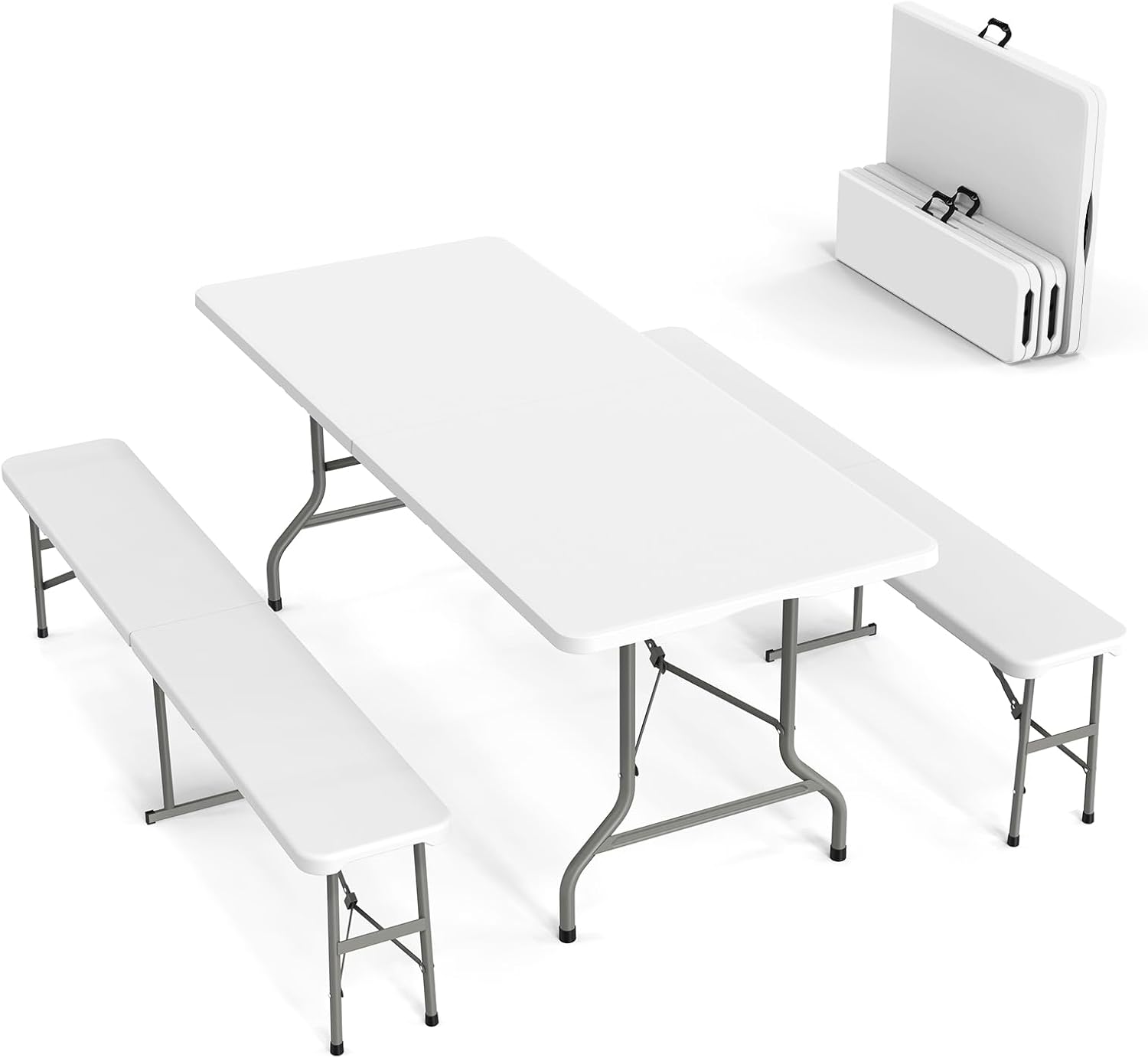 Camping Outdoor Or Indoor - Picknicktisch-Set mit 2 Bänken, 6 Fuß