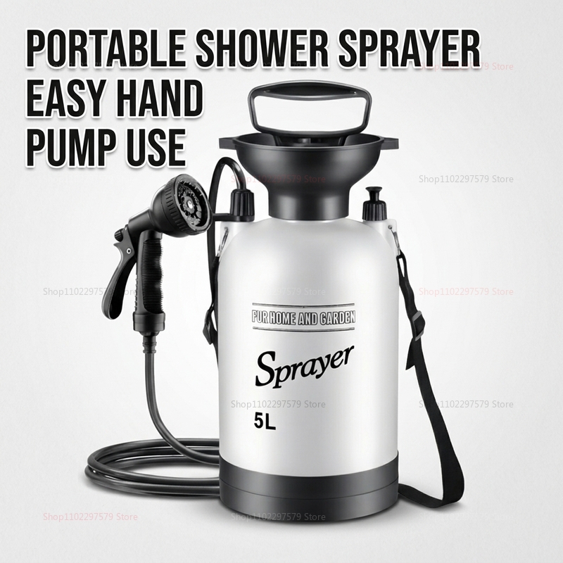 Outdoor Camping Showers - Tragbare Campingdusche 5L Manuelles Pumpwassersystem Outdoor-Dusche