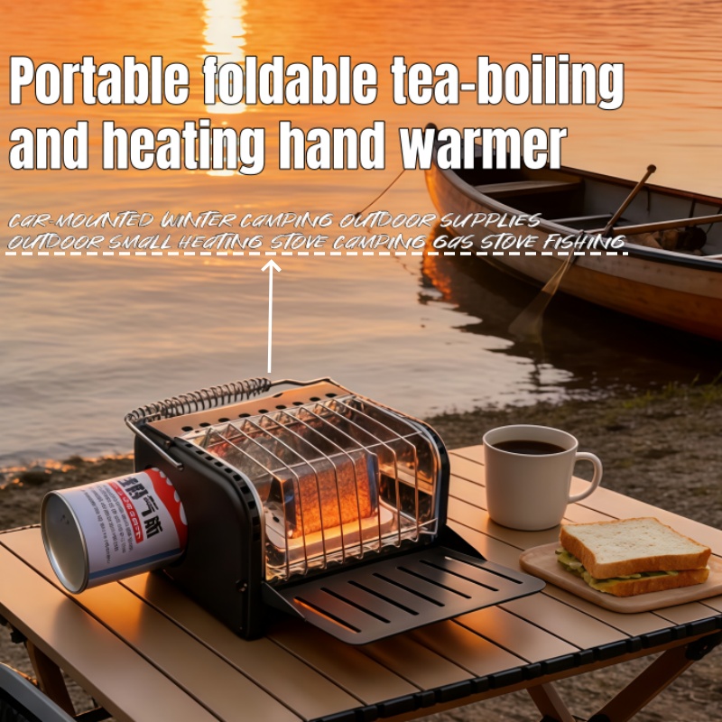 Outdoor Camping Gas Heater - 1200W Camping-Gaskocher, tragbarer Mini-Heizer, Outdoor-Wanderkocher, Reise-Kassettenheizer,