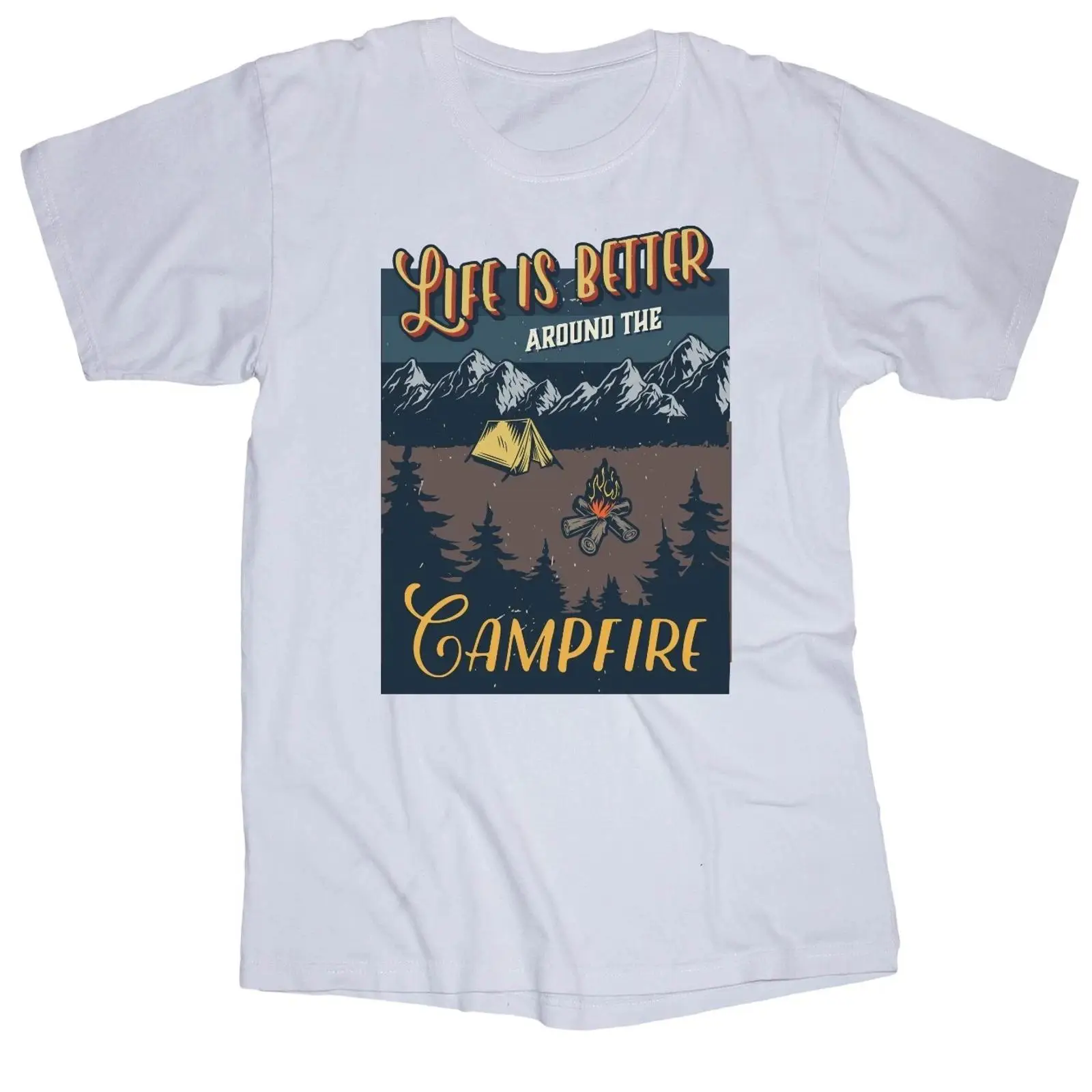 Outdoor Camping Quotes - „Life is better around the Campfire“-T-Shirt