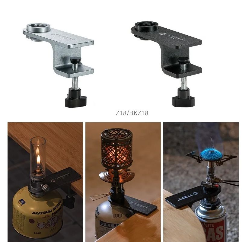 Outdoor Camping Gas Heater - Camping-Tischclip-Erweiterungszubehör für Flachgaskocher, Lampenkopf, Heizkocher, Tischbefestigungsklammer