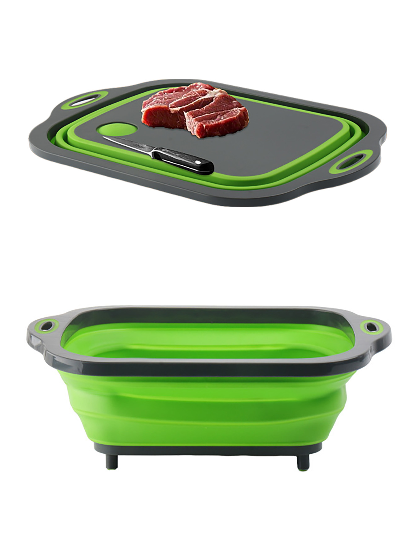 Outdoor Camping Sink - Camping zusammenklappbares Schneidebrett Dish Basin BBQ
