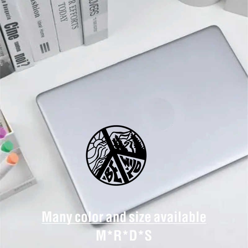 Outdoor Camping Quotes - Peace Sign Camping Vinyl-Autoaufkleber, Be Wild