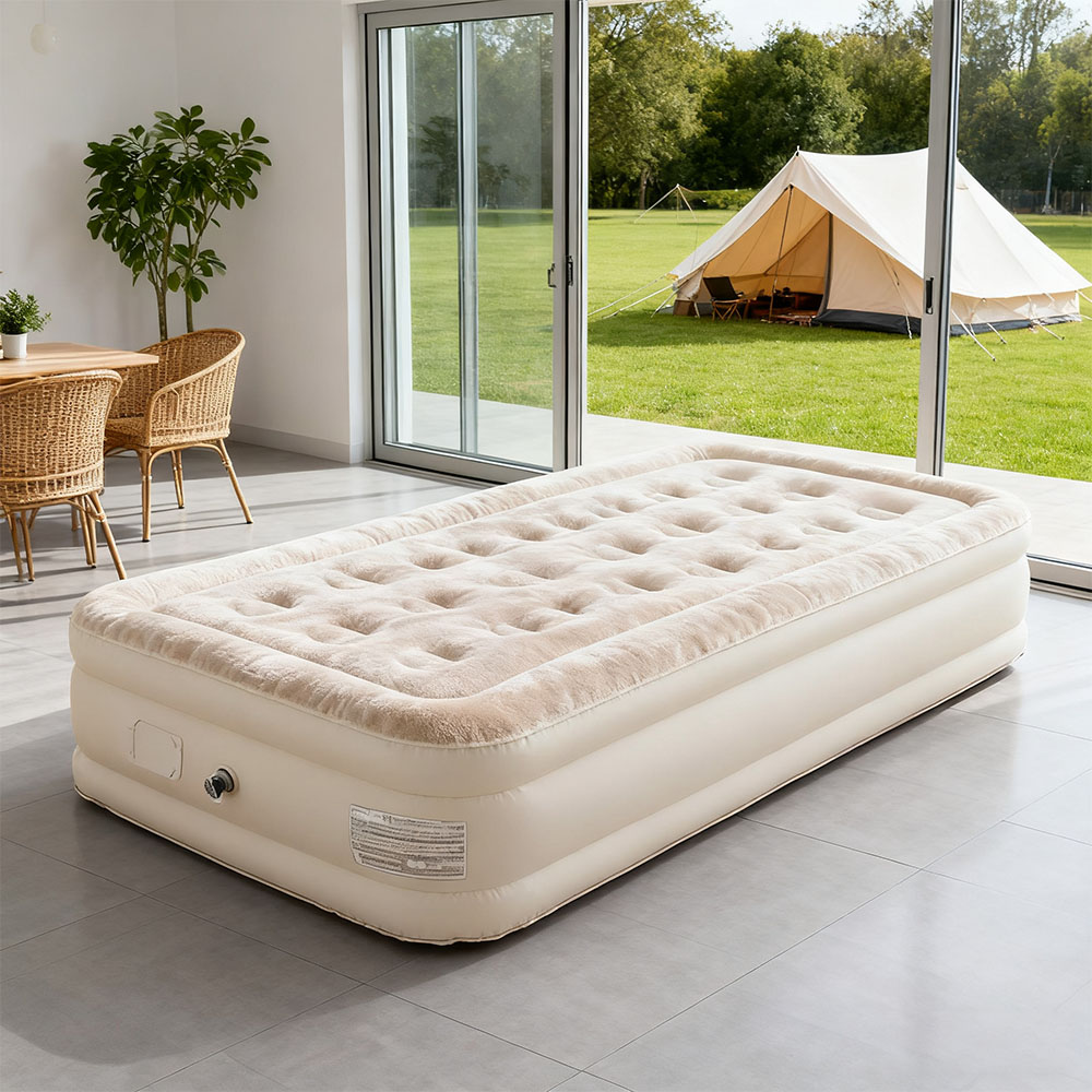 Camping Outdoor Or Indoor - Luftmatratze, integrierte Pumpe, selbstaufblasende Matte, Kissen,