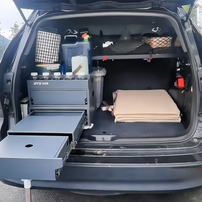 Outdoor Camping Sink - Camping-Küchen-Aufbewahrungsbox Ausziehbare Overland-Küchenbox Kofferraum-Teleskop-Edelstahl-Küchenbox SUV-Kofferraum-Organizer
