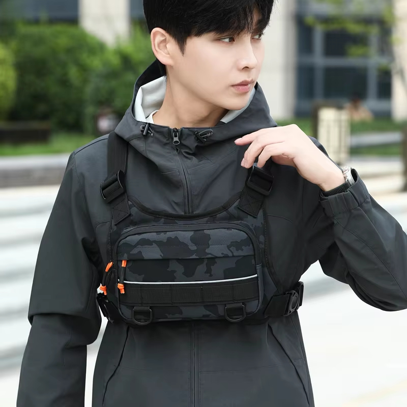 Outdoor Camping Vest - Fahrrad-Brusttasche Taktischer Rucksack Camping Klettern Jagd