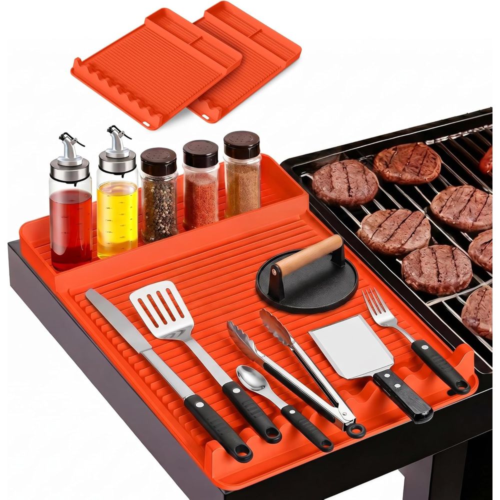 Outdoor Camping Mat - Hitzebeständige Silikon-Grillmatte - 16x11,5'' Rutschfeste BBQ-Unterlage,