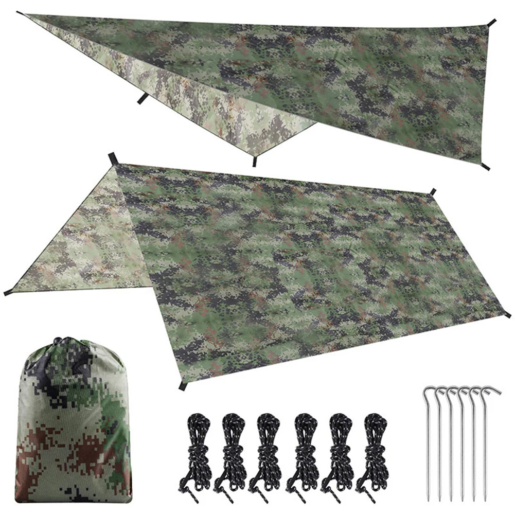 Waterproof Tarp Shelter - 300x300cm Wasserdichte Camping-Plane Sonnenschutz Faltbares Vordach