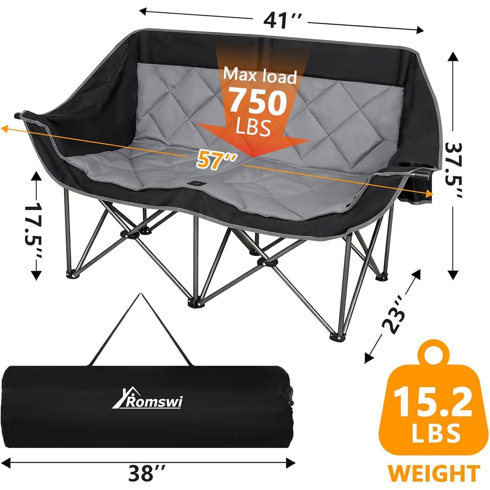 Doppelter Campingstuhl, 2-Pers – Outdoor Oversized Camping Chair Bewertung und Preis