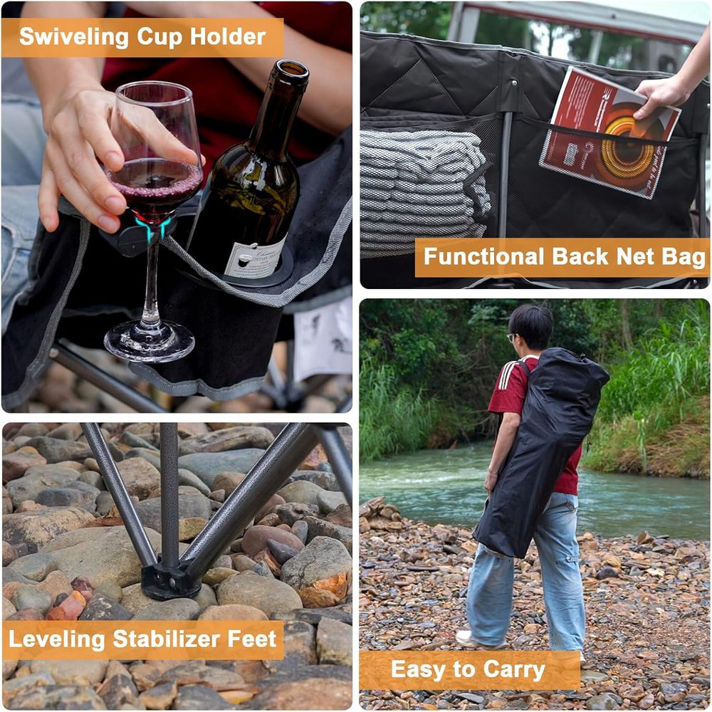 Doppelter Campingstuhl, 2-Pers – Outdoor Oversized Camping Chair Bewertung und Preis
