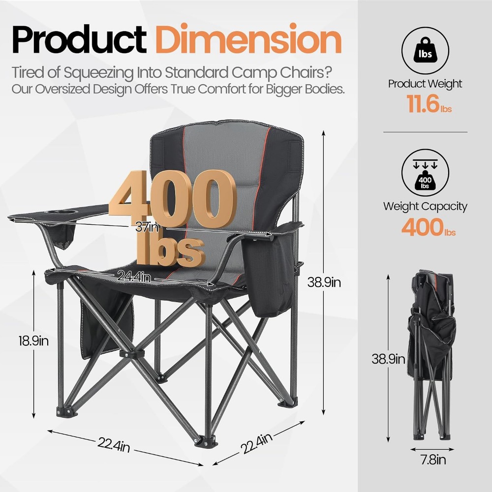2er-Pack Robuste, Übergroße Kl – Outdoor Oversized Camping Chair Bewertung und Preis