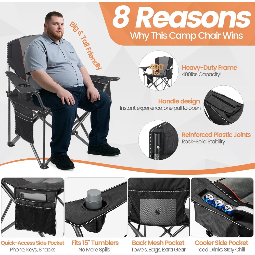 2er-Pack Robuste, Übergroße Kl – Outdoor Oversized Camping Chair Bewertung und Preis