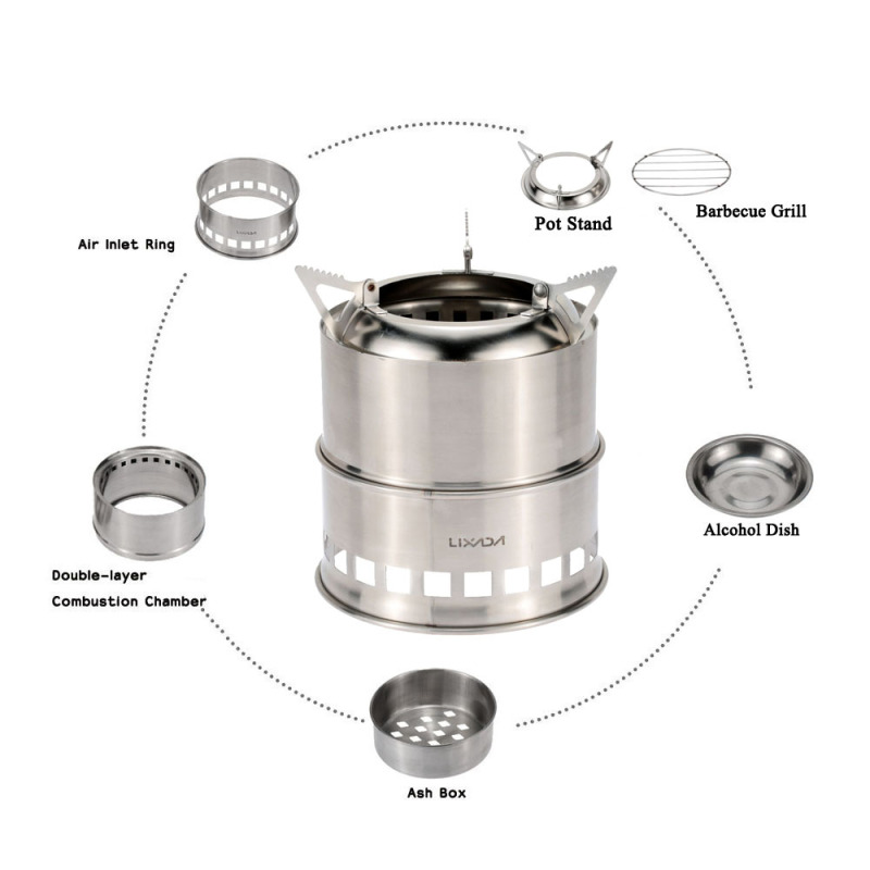 Lixada Edelstahl Holzofen Camp – Outdoor Camping Sink Bewertung und Preis
