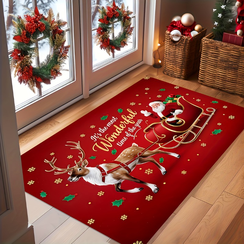 Rote Weihnachts-Flanell-Fußmat – Outdoor Camping Quotes Bewertung und Preis