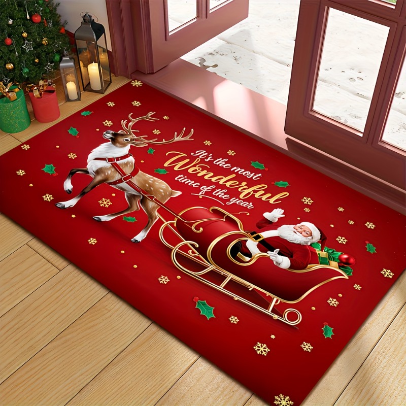 Rote Weihnachts-Flanell-Fußmat – Outdoor Camping Quotes Bewertung und Preis