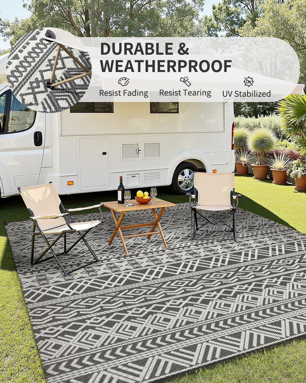Outdoor-Teppich, wasserdicht,  – Outdoor Camping Rugs 9X12 Bewertung und Preis